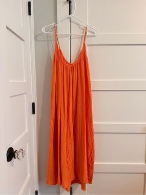 Needii Orange Spaghetti Strap Maxi Dress